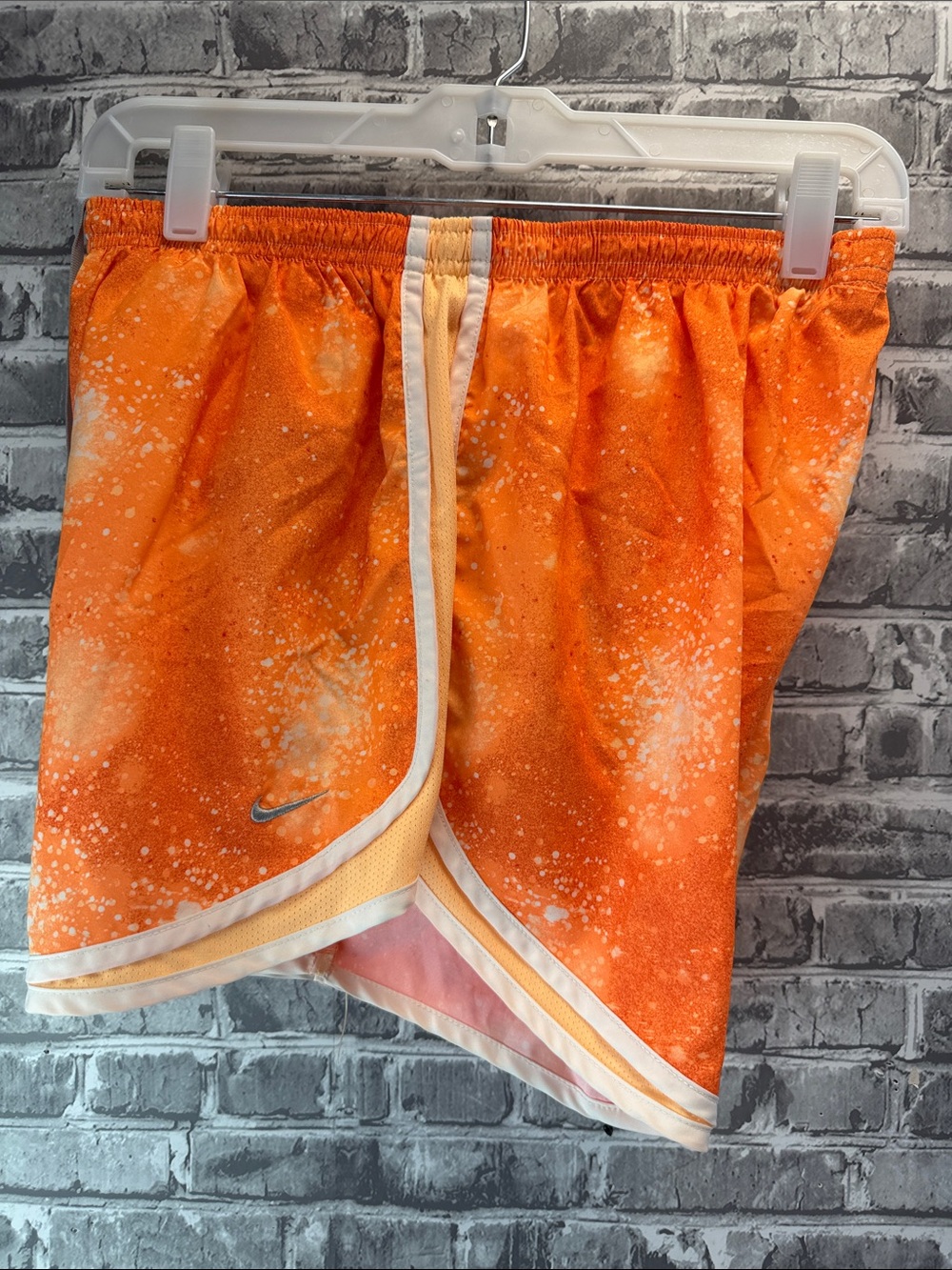 Nike Orange and White Splatter Running‎ Shorts